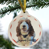 SpringerDoodles at the Beach Custom Christmas Porcelain 2024 Ornament All Doodles All Pets