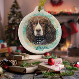 SpringerDoodles at the Beach Custom Christmas Porcelain 2024 Ornament All Doodles All Pets