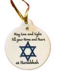Hanukkah May Love & Light Fill Your Heart Home Porcelain Ornament Simple Pure Strength Trust - Laurie G Creations