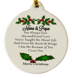 Nana & Papa Porcelain Ornament Simple Honest Pure Strength Love Trust - Laurie G Creations