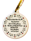 Strong Woman Mom Hero Best Friend Porcelain Ornament Christmas Strength Love Trust Christian - Laurie G Creations