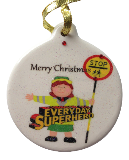 Crossing Guard Porcelain Ornament Everyday Superhero - Laurie G Creations