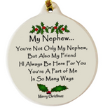 Nephew Porcelain Ornament Simple Honest Pure Strength Love Trust - Laurie G Creations